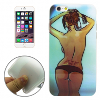 Husă / carcasă de protecţie, cu ramă transparentă pe circumferinţă, pentru Apple iPhone 6S / 6 - fată sexy - spate