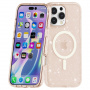 Husă transparentă cu sclipici MagSafe pentru iPhone 16 Pro Max - Rose Gold