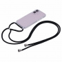 Husa transparenta cu cordon pentru iPhone 16 - neagra