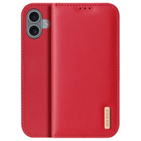 DUX DUCIS Husă din piele Hivo pentru iPhone 16 Plus - roșie