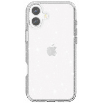 Husa transparenta cu sclipici pentru iPhone 16 Plus - argintie