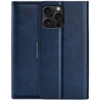 Husa flip din piele PU pentru iPhone 16 Pro - albastru inchis