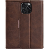Husa flip din piele PU pentru iPhone 16 Pro Max - maro