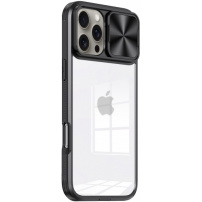Husă cu capac glisant pentru obiectivul camerei pentru iPhone 16 Pro - negru