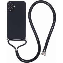 Husa de protectie cu cordon pentru iPhone 16 Plus - neagra