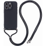 Husa de protectie cu cordon pentru iPhone 16 Pro - neagra