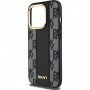 DKNY Husă cu model în carouri cu MagSafe pentru iPhone 15 Pro Max - negru