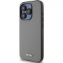 DKNY Husă cu siglă din metal argintiu cu MagSafe pentru iPhone 15 Pro Max - gri