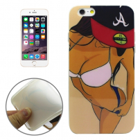 Husă / carcasă de protecţie, cu ramă transparentă pe circumferinţă, pentru Apple iPhone 6S / 6 - fată sexy cu şpacă