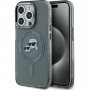 Karl Lagerfeld Husă IML K&CH Heads cu ramă metalică și MagSafe pentru iPhone 15 Pro Max - neagră
