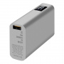 Baterie externă Tactical EDC Brick din oțel inoxidabil cu porturi USB-C / USB-A - 9 600 mAh - argintiu
