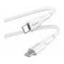PURO Cablu de încărcare moale și de date USB-C / Lightning pentru iPhone / iPad / iPod / AirPods - 1,5 m - alb