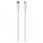 PURO Cablu de încărcare moale și de date USB-C / Lightning pentru iPhone / iPad / iPod / AirPods - 1,5 m - alb