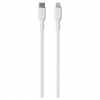 PURO Cablu de încărcare moale și de date USB-C / Lightning pentru iPhone / iPad / iPod / AirPods - 1,5 m - alb