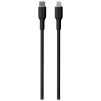 PURO Cablu de încărcare moale și de date USB-C / Lightning pentru iPhone / iPad / iPod / AirPods - 1,5 m - negru
