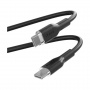 PURO Cablu de încărcare moale și de date USB-C / USB-C pentru iPhone / iPad / AirPods - 1,5 m - negru