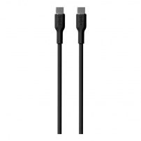 PURO Cablu de încărcare moale și de date USB-C / USB-C pentru iPhone / iPad / AirPods - 1,5 m - negru