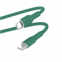 PURO Cablu de încărcare moale și de date USB-C / USB-C pentru iPhone / iPad / AirPods - 1,5 m - verde închis