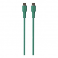 PURO Cablu de încărcare moale și de date USB-C / USB-C pentru iPhone / iPad / AirPods - 1,5 m - verde închis