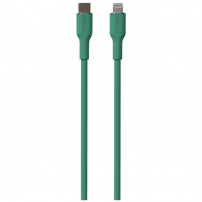 PURO Cablu de încărcare moale și de date USB-C / Lightning pentru iPhone / iPad / iPod / AirPods - 1,5 m - verde