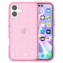Husa transparenta cu sclipici pentru iPhone 16 Plus - roz