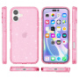 Husa transparenta cu sclipici pentru iPhone 16 Plus - roz
