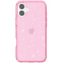 Husa transparenta cu sclipici pentru iPhone 16 Plus - roz