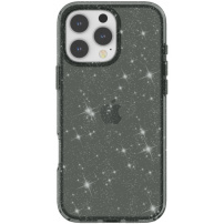 Husa transparenta cu sclipici pentru iPhone 16 Pro - gri