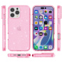 Husa transparenta cu sclipici pentru iPhone 16 Pro Max - roz