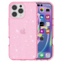 Husa transparenta cu sclipici pentru iPhone 16 Pro Max - roz