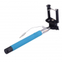 Băţ / monopod telescopic pentru selfie, cu declanşare prin fir, pentru iPhone – lungime 101,4 cm – albastru