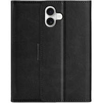 Husa flip din piele PU pentru iPhone 16 Plus - neagra