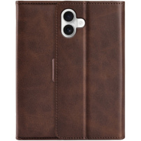 Husa flip din piele PU pentru iPhone 16 Plus - maro