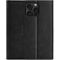 Husa flip din piele PU pentru iPhone 16 Pro - neagra