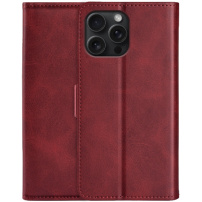 Husa flip din piele PU pentru iPhone 16 Pro - rosie