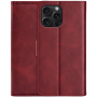 Husa flip din piele PU pentru iPhone 16 Pro Max - rosie