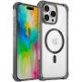 Husă transparentă cu ramă colorată și MagSafe pentru iPhone 16 Pro - gri