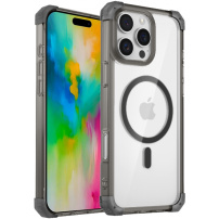 Husă transparentă cu ramă colorată și MagSafe pentru iPhone 16 Pro - gri