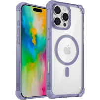 Husă transparentă cu ramă colorată și MagSafe pentru iPhone 16 Pro Max - violet