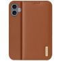 DUX DUCIS Husă din piele Hivo pentru iPhone 16 Plus - maro