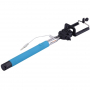 Băţ / monopod telescopic pentru selfie, cu declanşare prin fir, pentru iPhone – lungime 101,4 cm – albastru