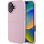 Guess Granulat Classic Husă cu logo cu MagSafe pentru iPhone 16 - roz