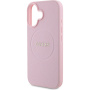 Guess Granulat Classic Husă cu logo cu MagSafe pentru iPhone 16 - roz