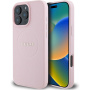 Guess Husă granulată Classic Logo cu MagSafe pentru iPhone 16 Pro - roz
