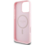 Guess Husă granulată Classic Logo cu MagSafe pentru iPhone 16 Pro - roz