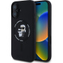 Karl Lagerfeld Husă din silicon Karl și Choupette cu MagSafe pentru iPhone 16 Plus - Negru