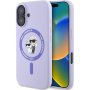 Karl Lagerfeld Husă din silicon Karl și Choupette cu MagSafe pentru iPhone 16 - violet