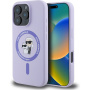 Karl Lagerfeld Husă din silicon Karl și Choupette cu MagSafe pentru iPhone 16 Pro Max - violet