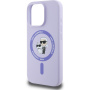 Karl Lagerfeld Husă din silicon Karl și Choupette cu MagSafe pentru iPhone 16 Pro Max - violet