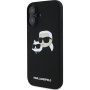 Karl Lagerfeld Husă din silicon cu capete duble cu MagSafe pentru iPhone 16 Plus - negru